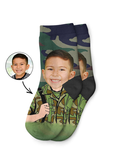 Action Army Officer Kid Personalised Socks