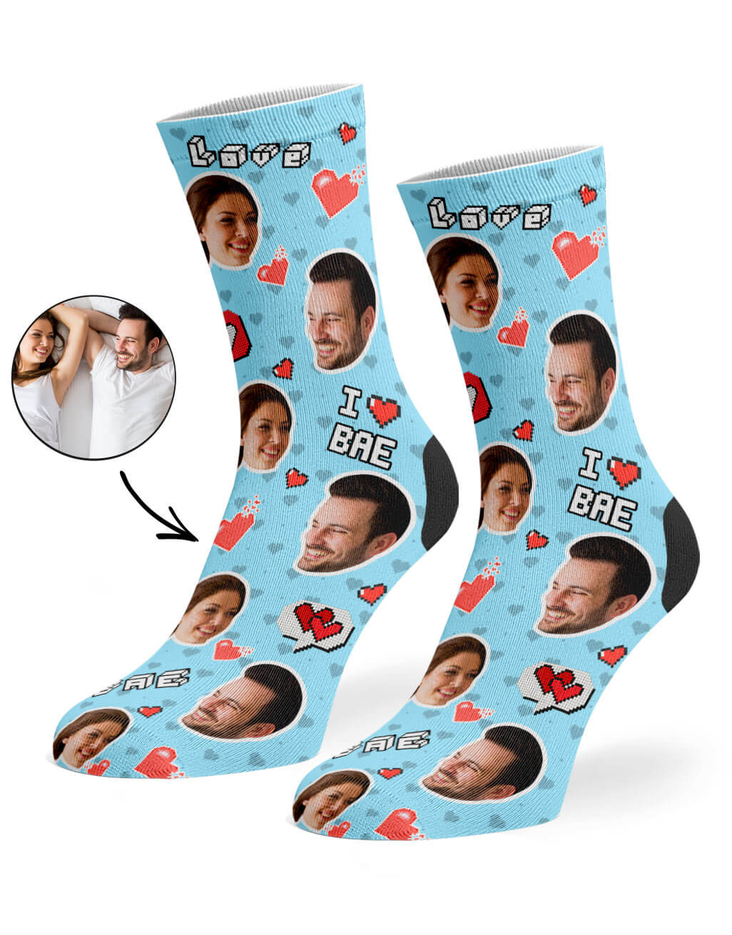 I Love Bae Photo Socks