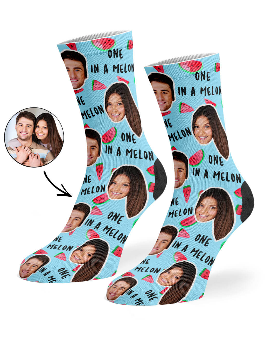 Custom Photo One In A Melon Socks