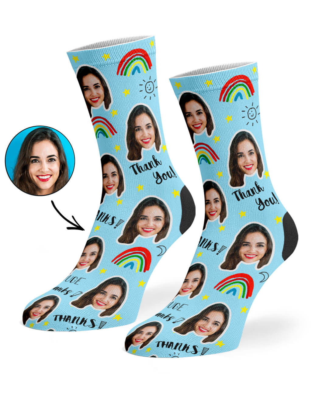 Thank You Socks With Photo On