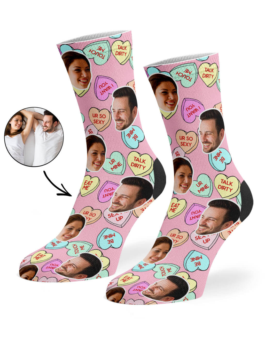 Naughty Love Hearts Valentines Day Socks