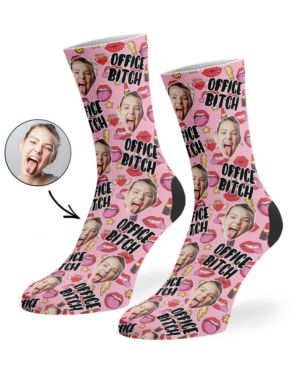 Office Bitch Photo Socks
