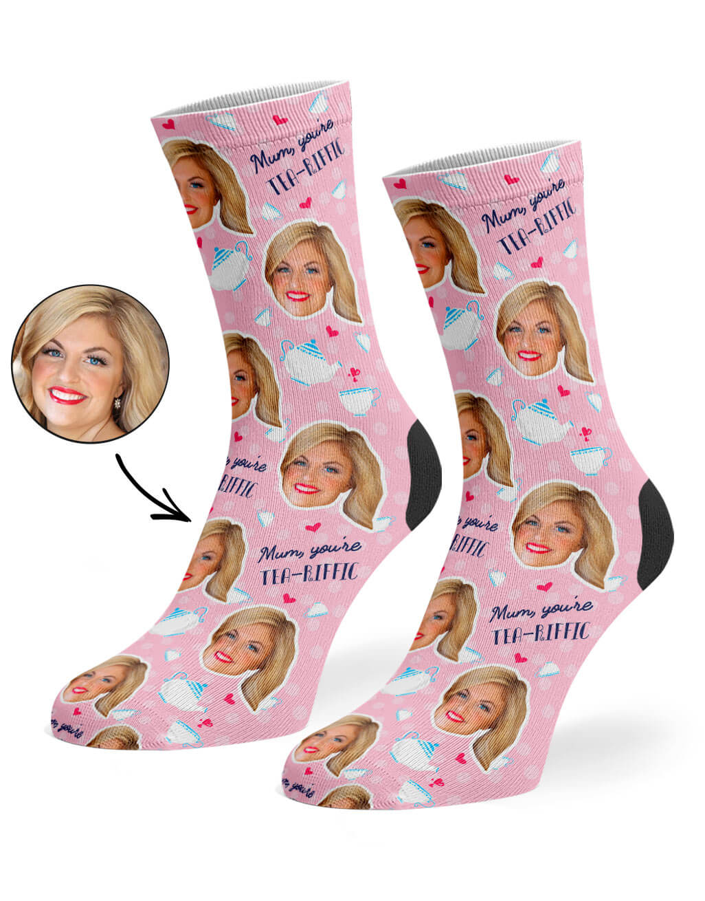 Tea-riffic Mum Face Socks