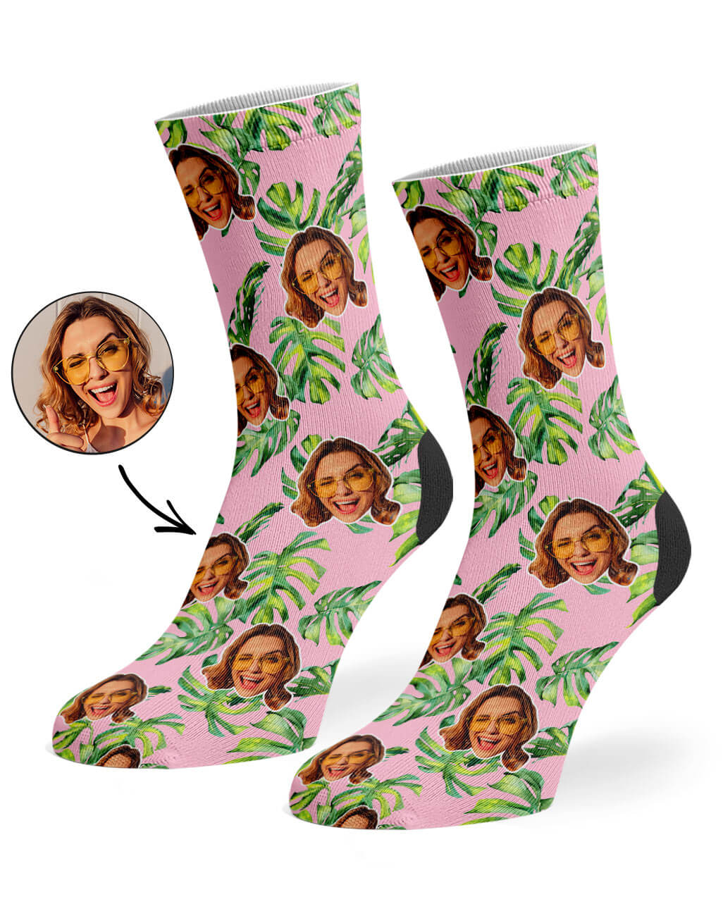 Tropical Socks With Face On
