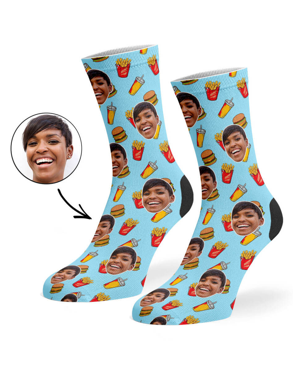 Chips & Drink Face Socks