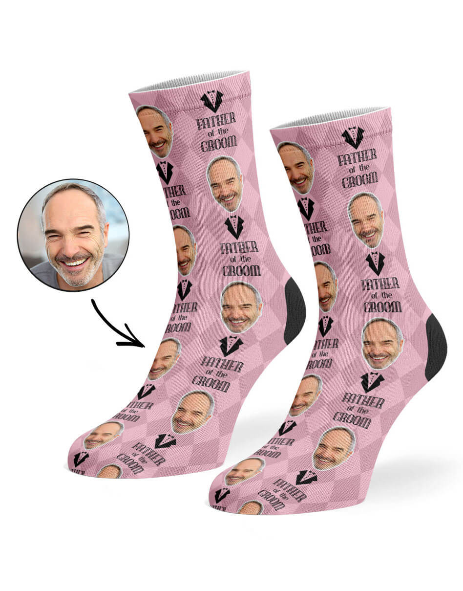 Pink Father Of The Groom Socks