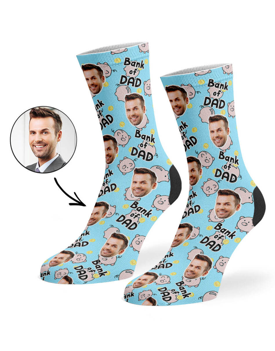 Bank Of Dad Socks With Your Own Photo