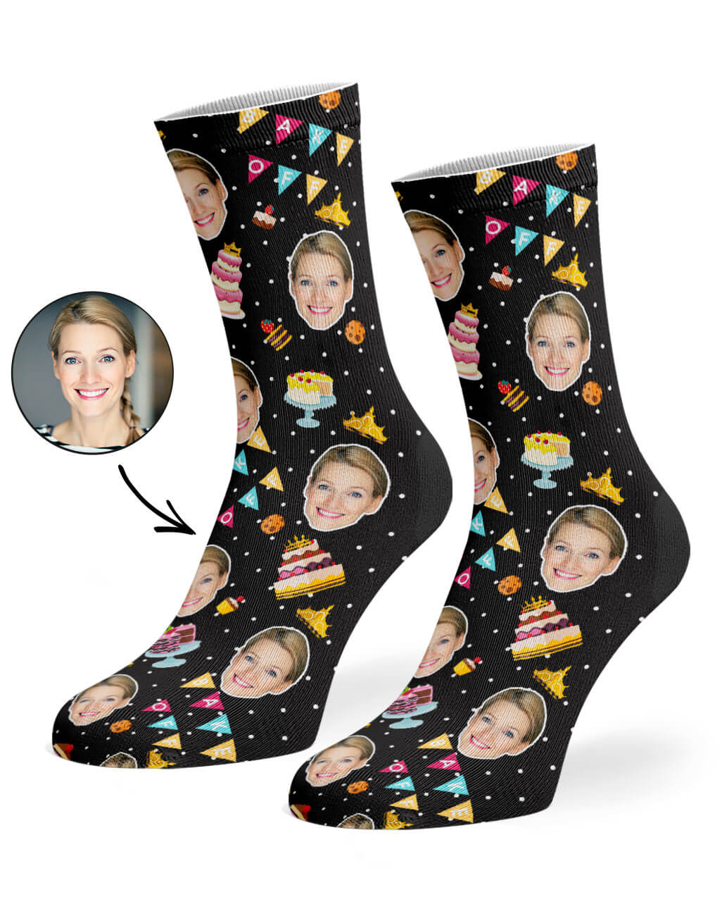 Your Photo On Bake Off Queen Socks