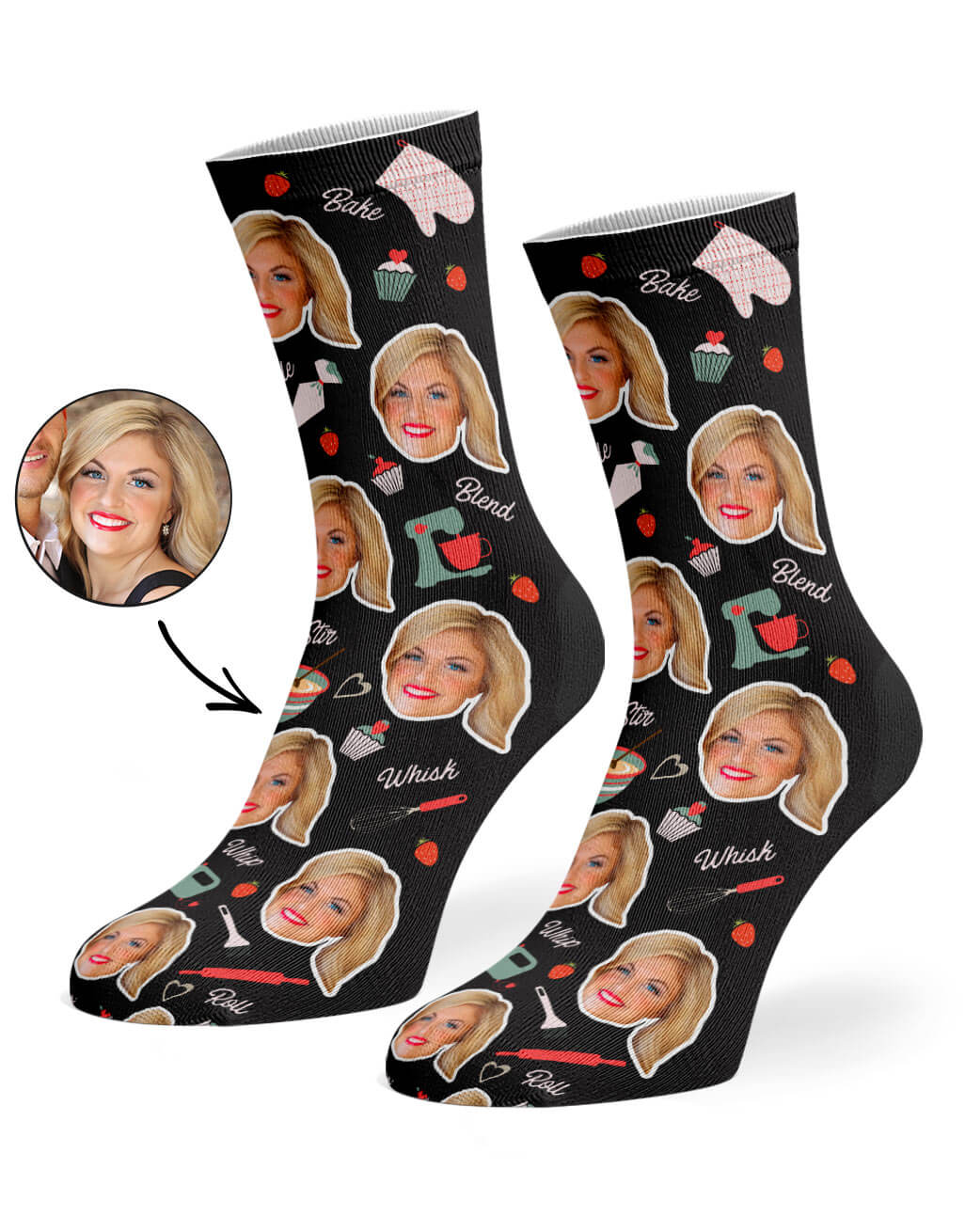 Your Photo Baker Face Socks