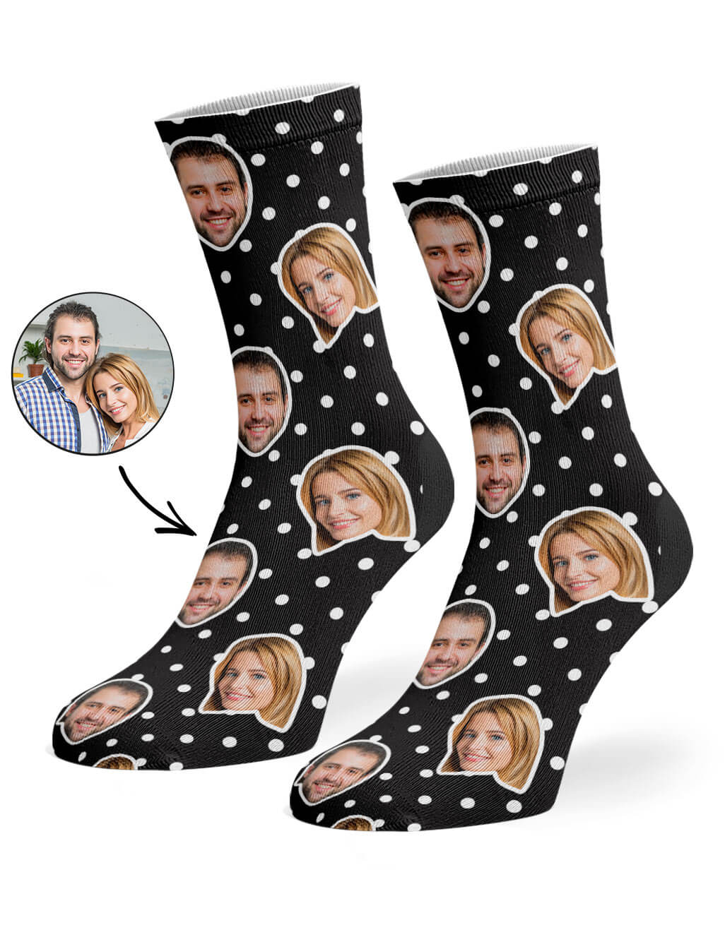 Custom Polka Dot Face Socks
