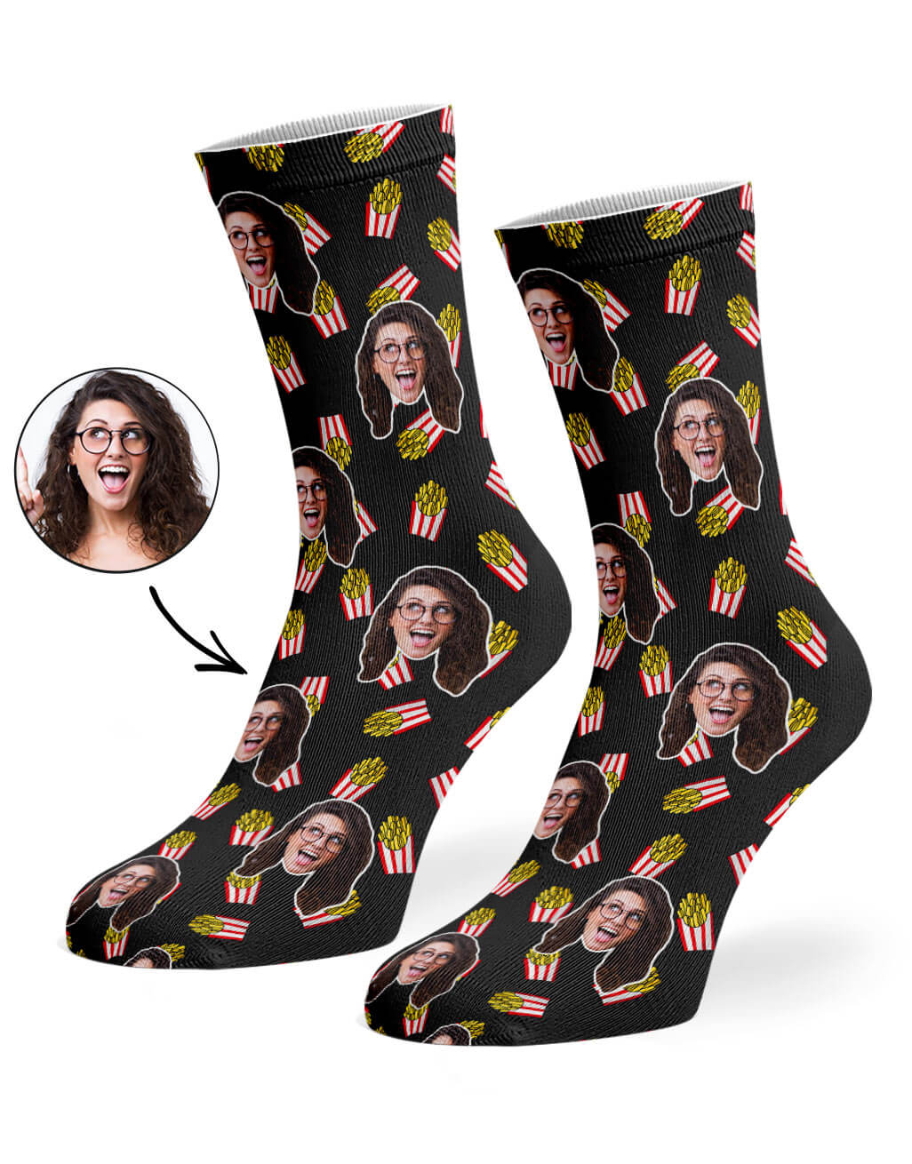 Your Face On Fries Socks
