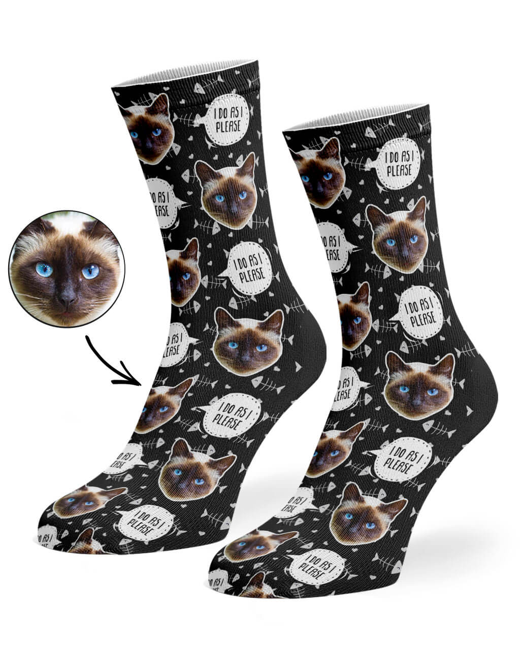 I Do As I Please Socks With Cat Photo