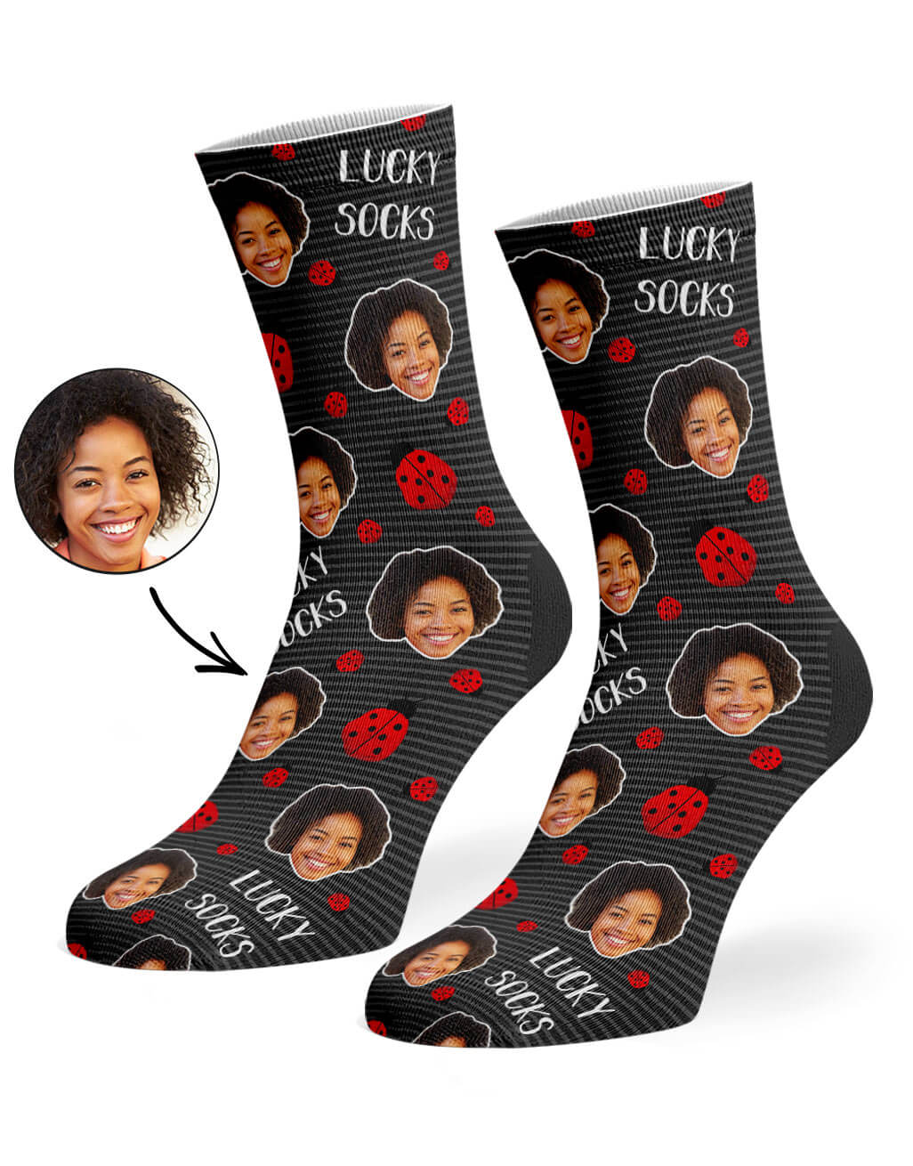 Lucky Ladybird Face Socks