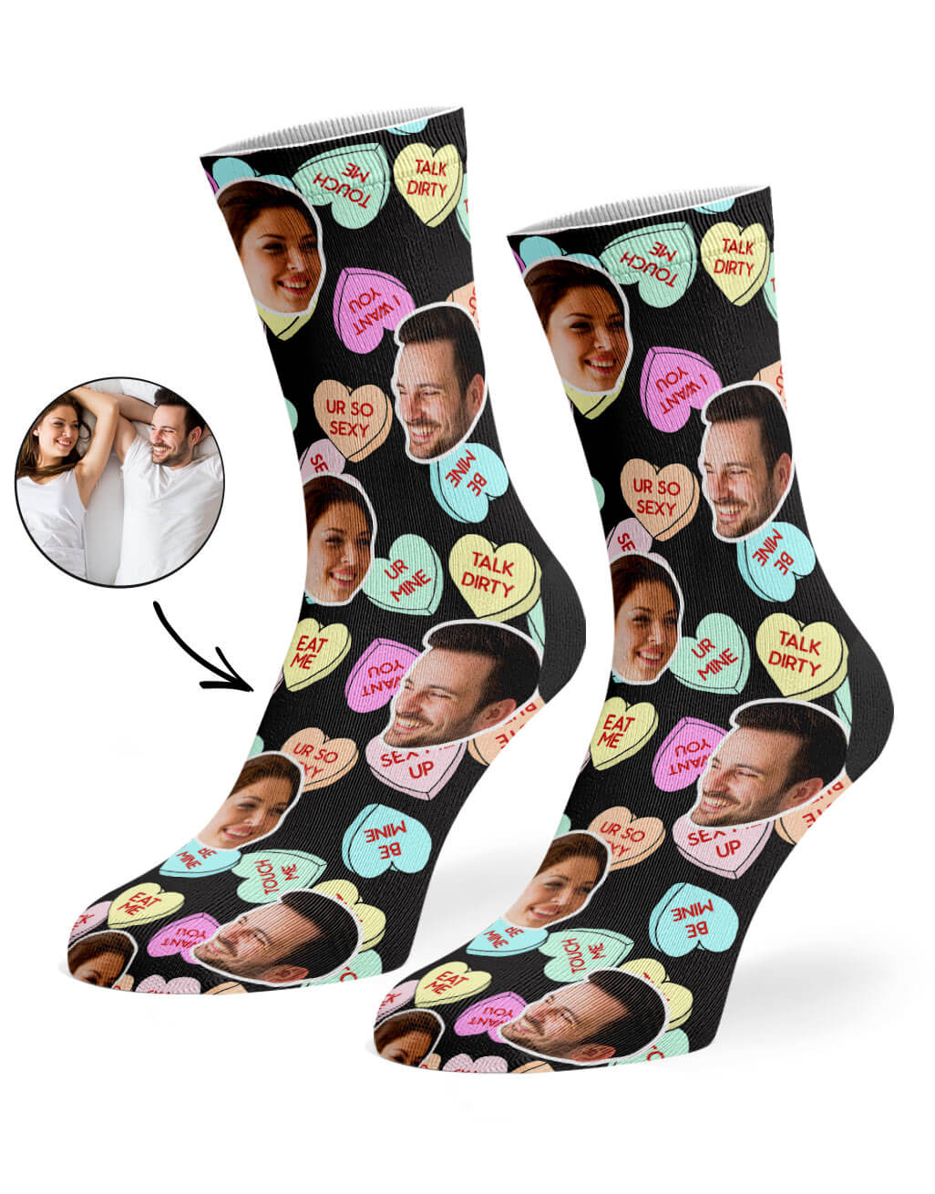 Naughty Love Hearts Socks Valentines Gift