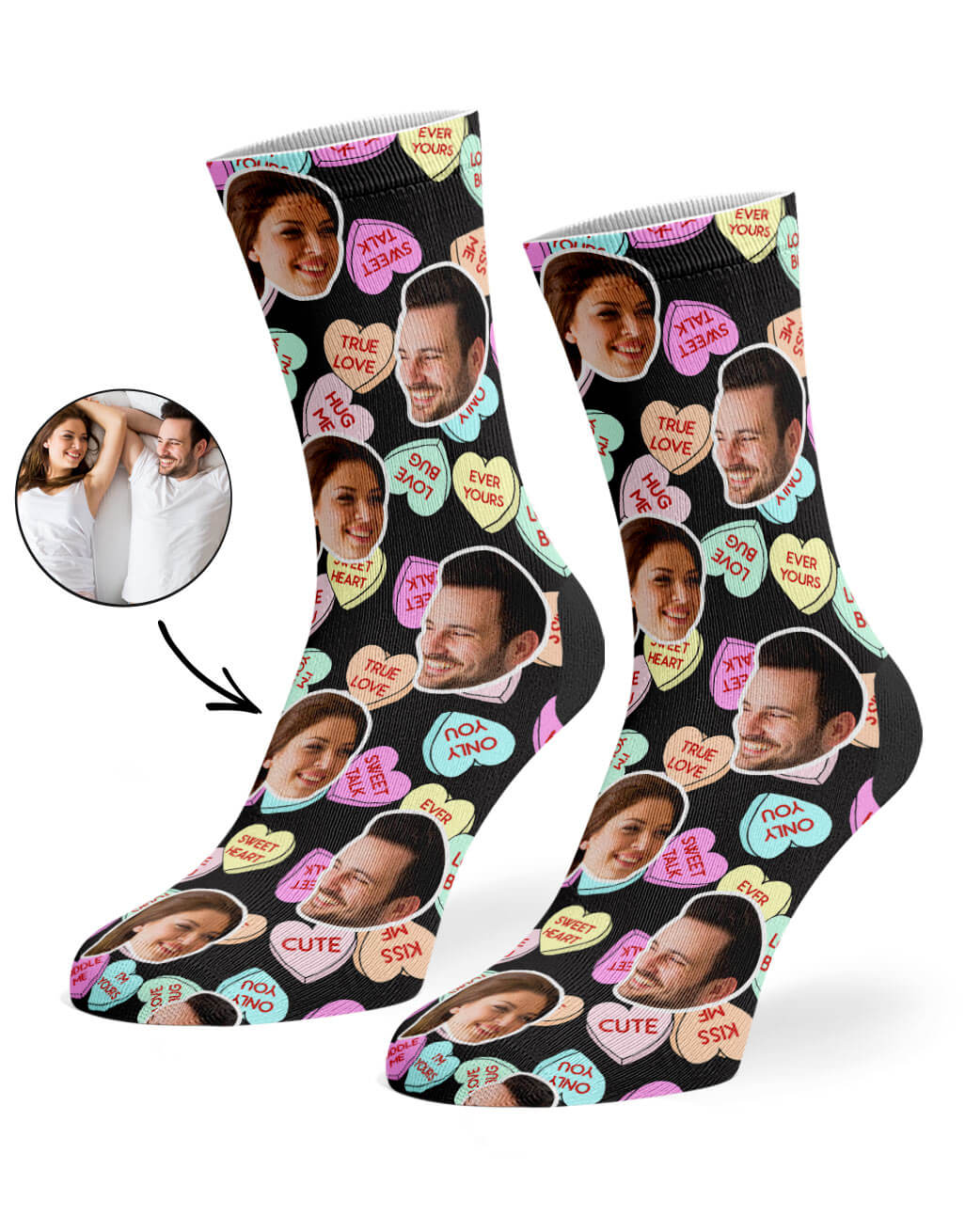 Nice Love Hearts Socks Valentines Gift