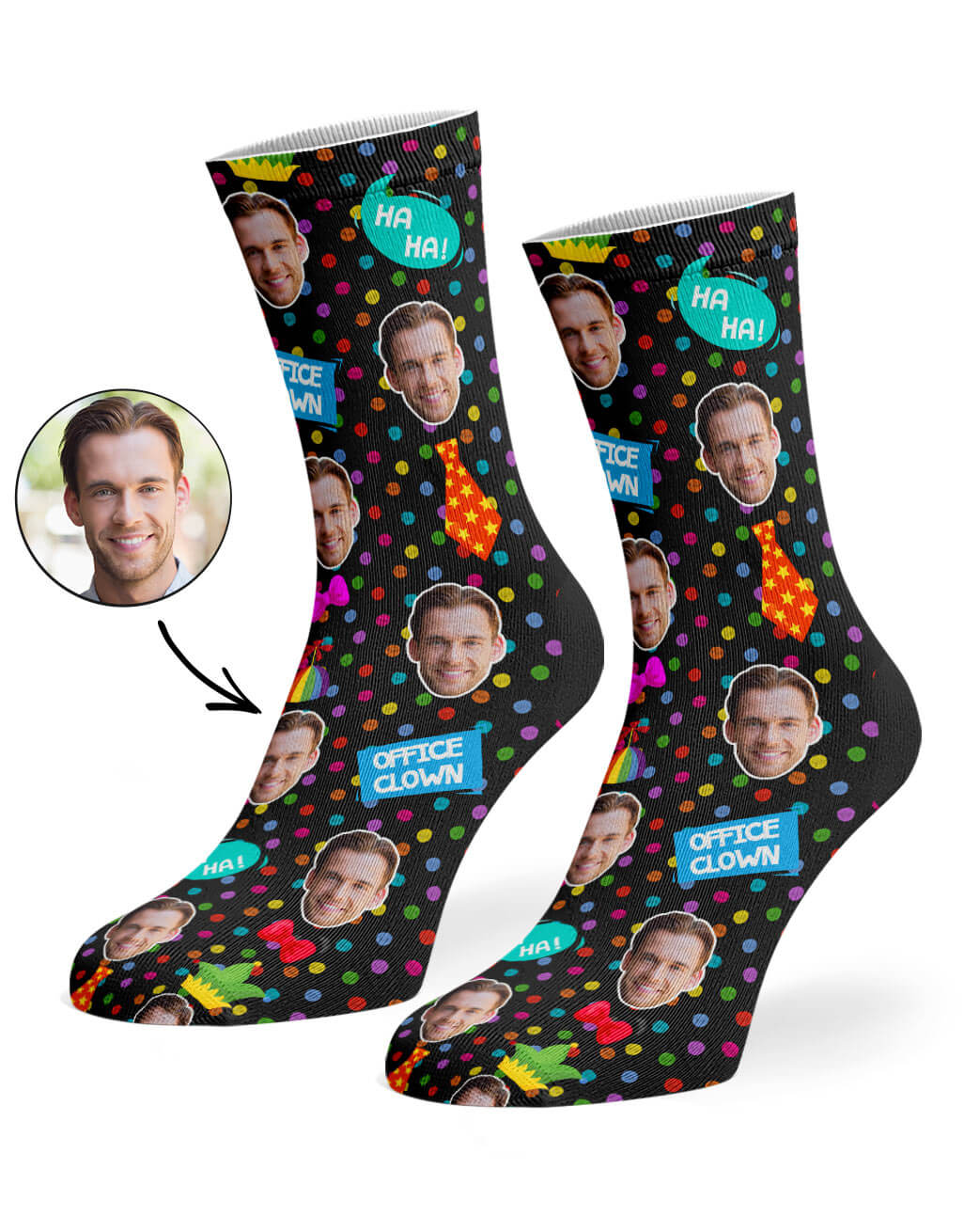 Office Clown Face Socks
