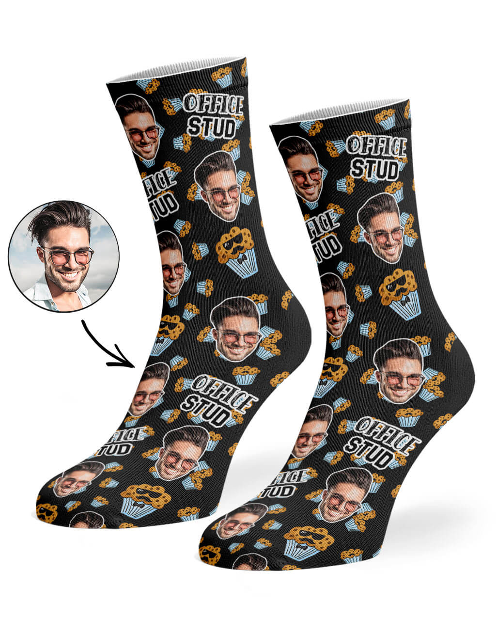 Office Stud Socks With Face On