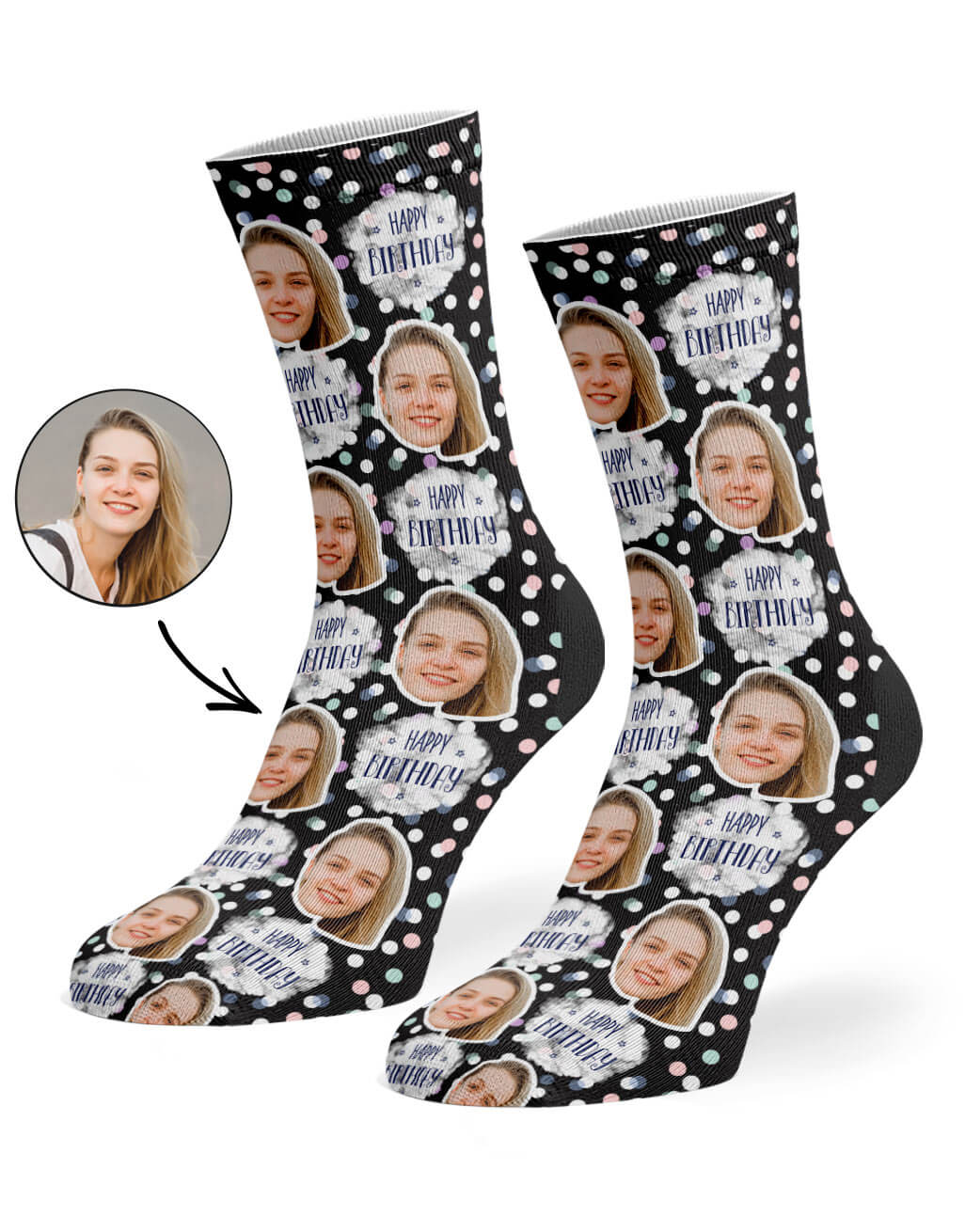 Personalised Spotty Birthday Socks