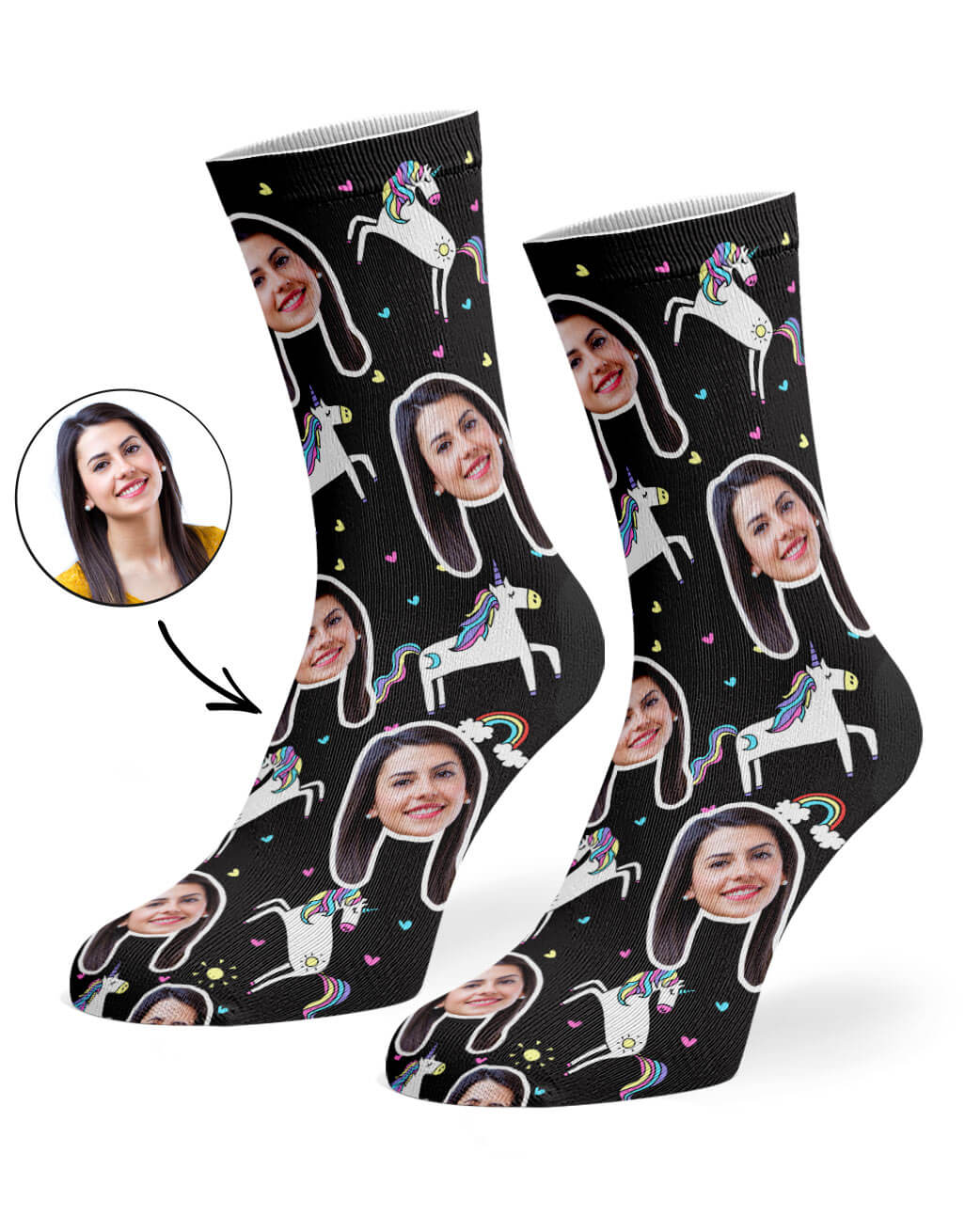 Unicorn Socks With Face On