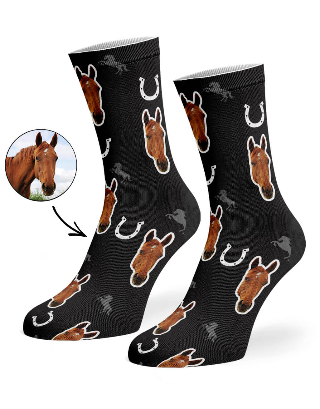 Your Horse On Black Socks