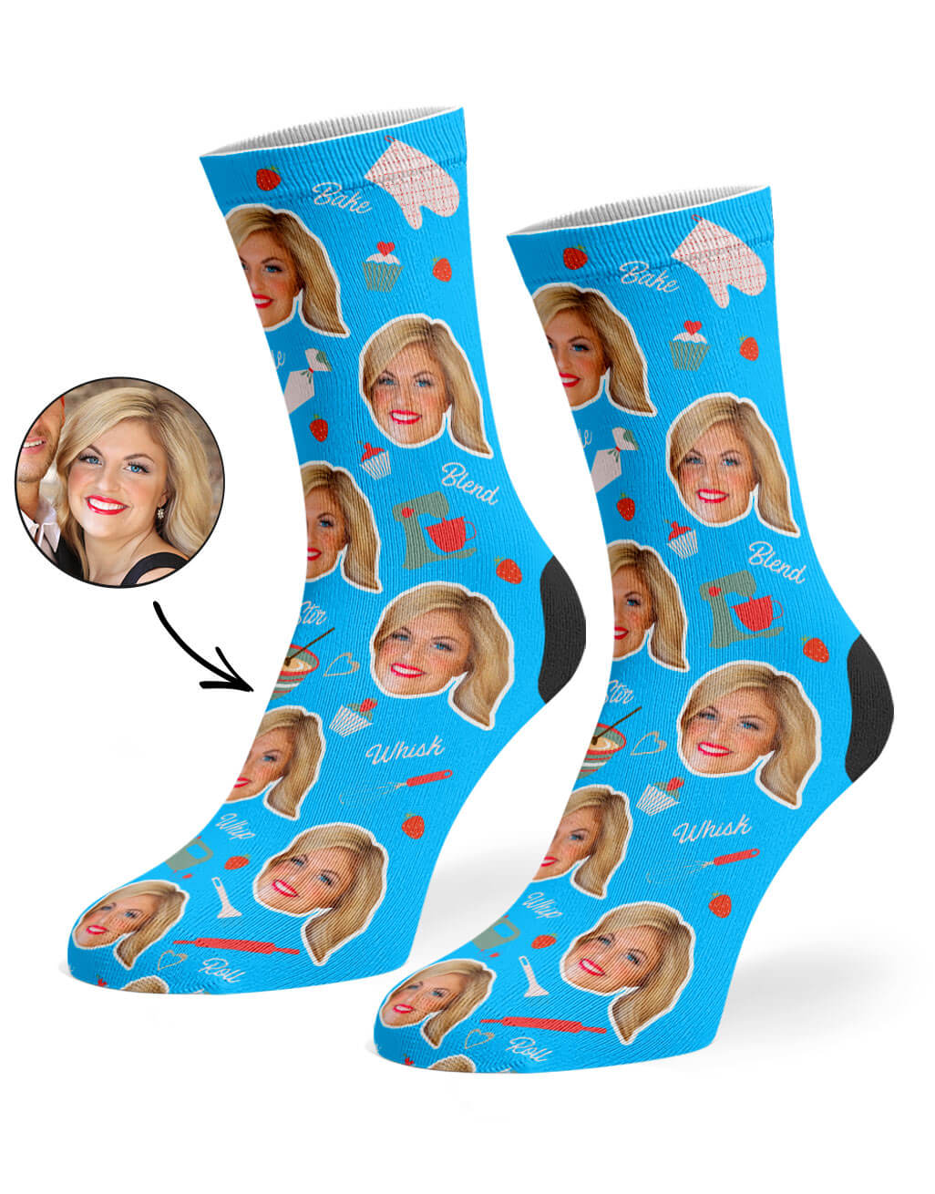 Custom Baker Face Socks
