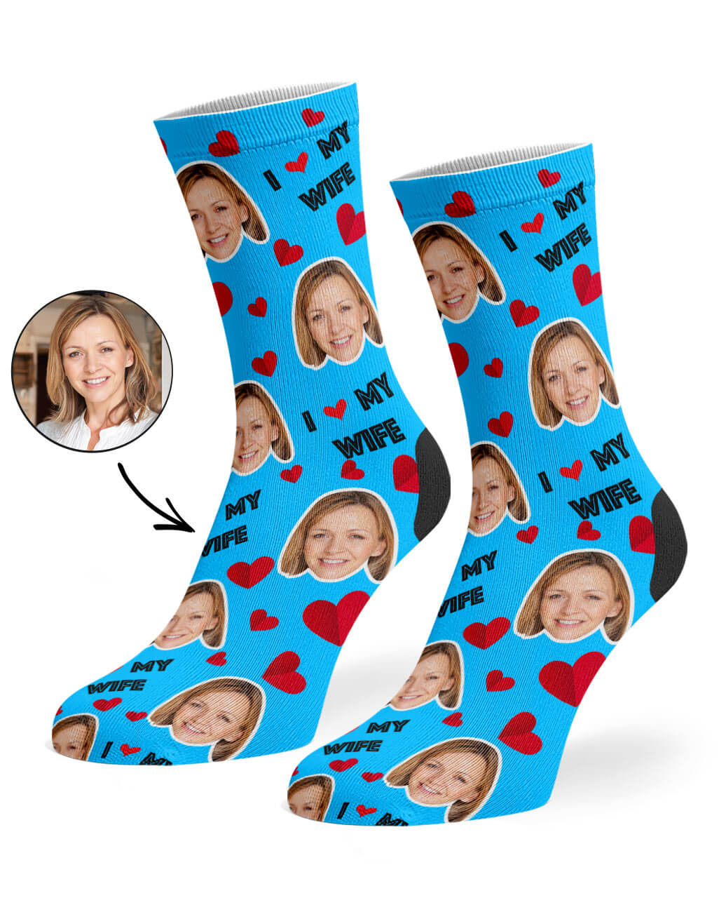 I Love My Wife Valentines Socks