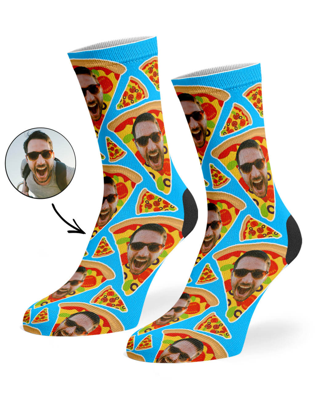 Pizza My Face Novelty Socks