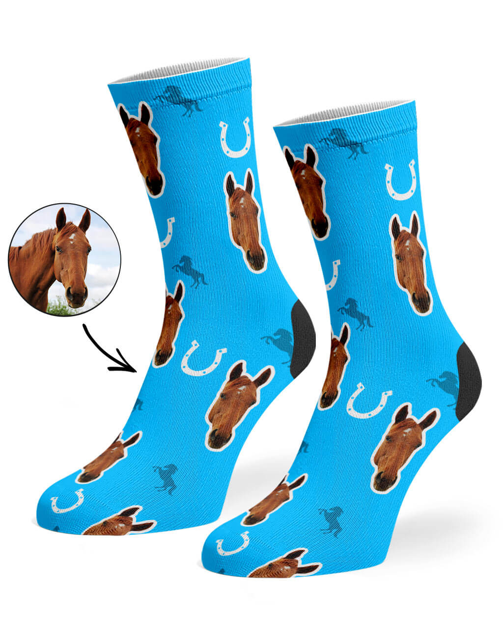 Your Horse On Blue Socks