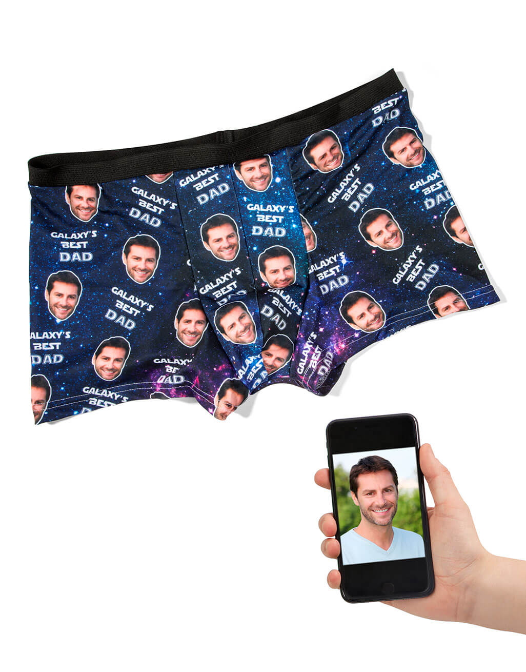 Galaxy's Best Dad Face Boxers