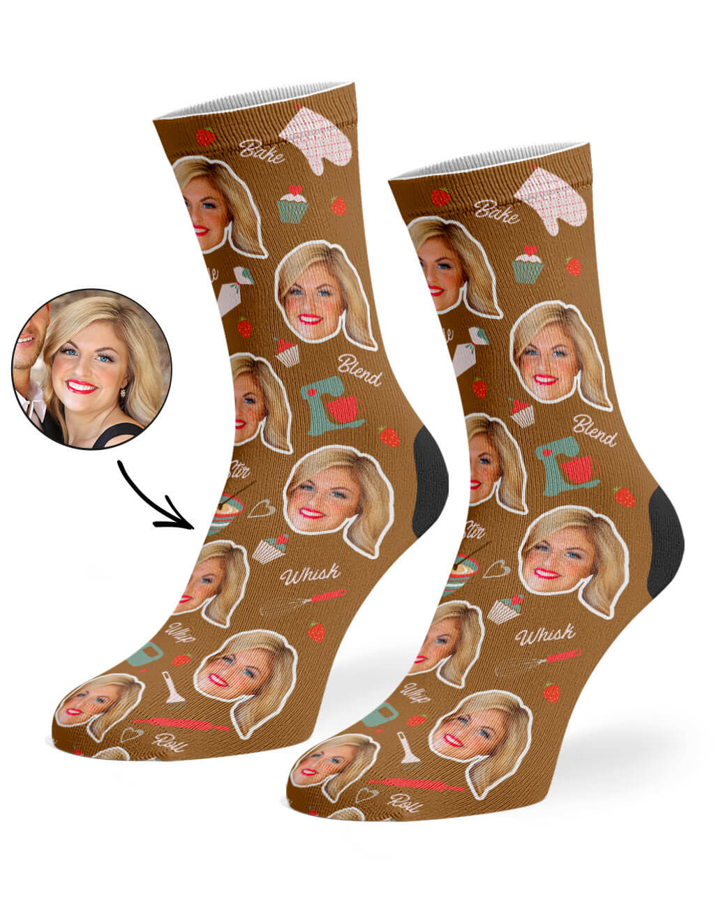 Customisable Baker Face Socks