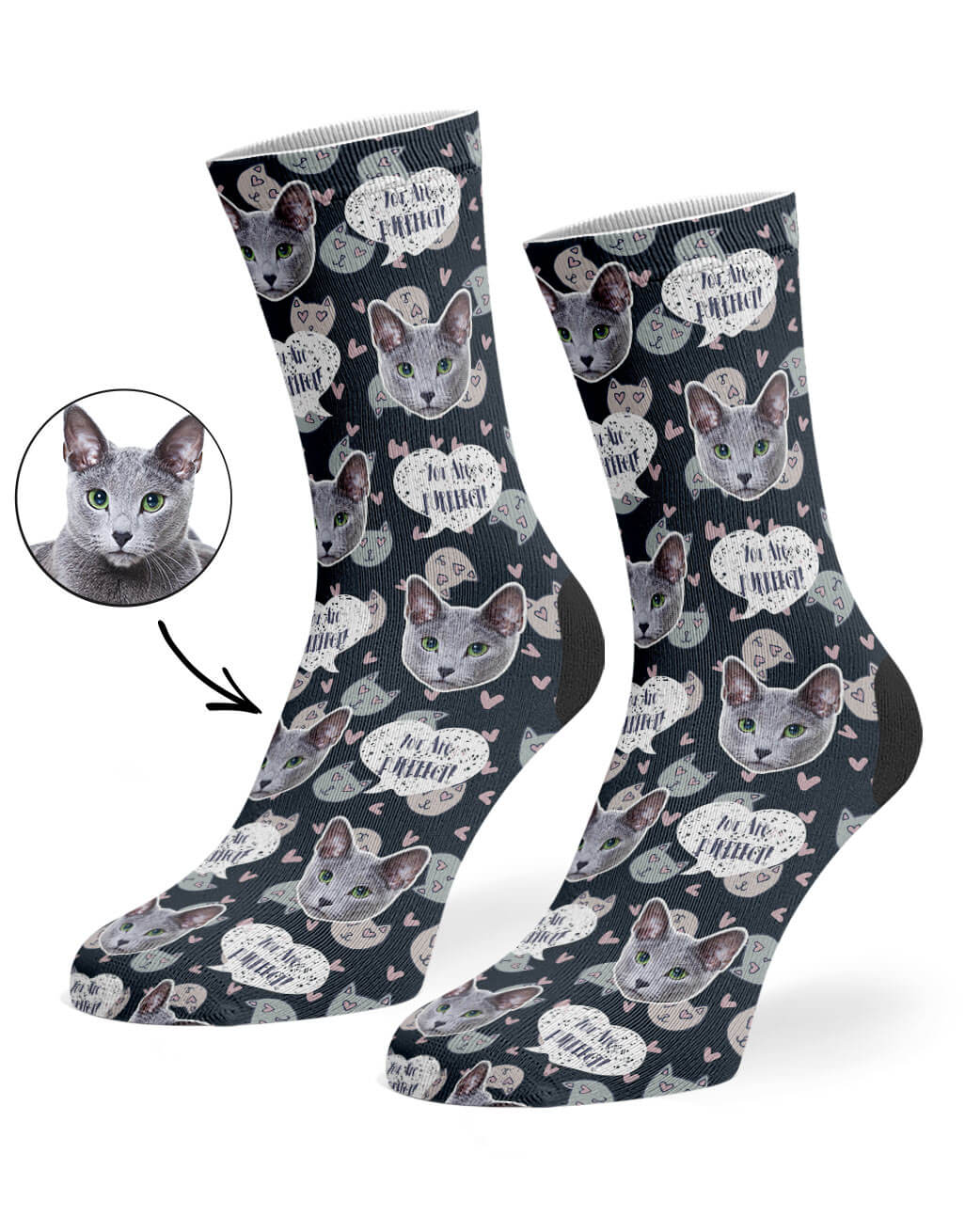 You Are Purrfect Personalised Socks