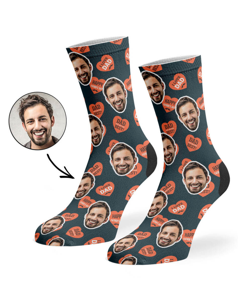 Custom Dad Love Hearts Socks