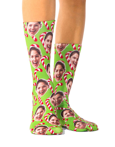 Personalised Christmas Candy Cane Socks