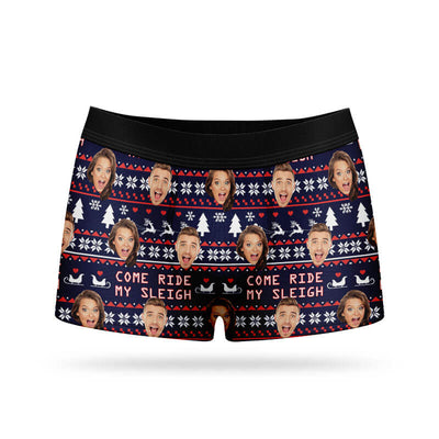 Personalised Come Ride My Sleigh Boxers