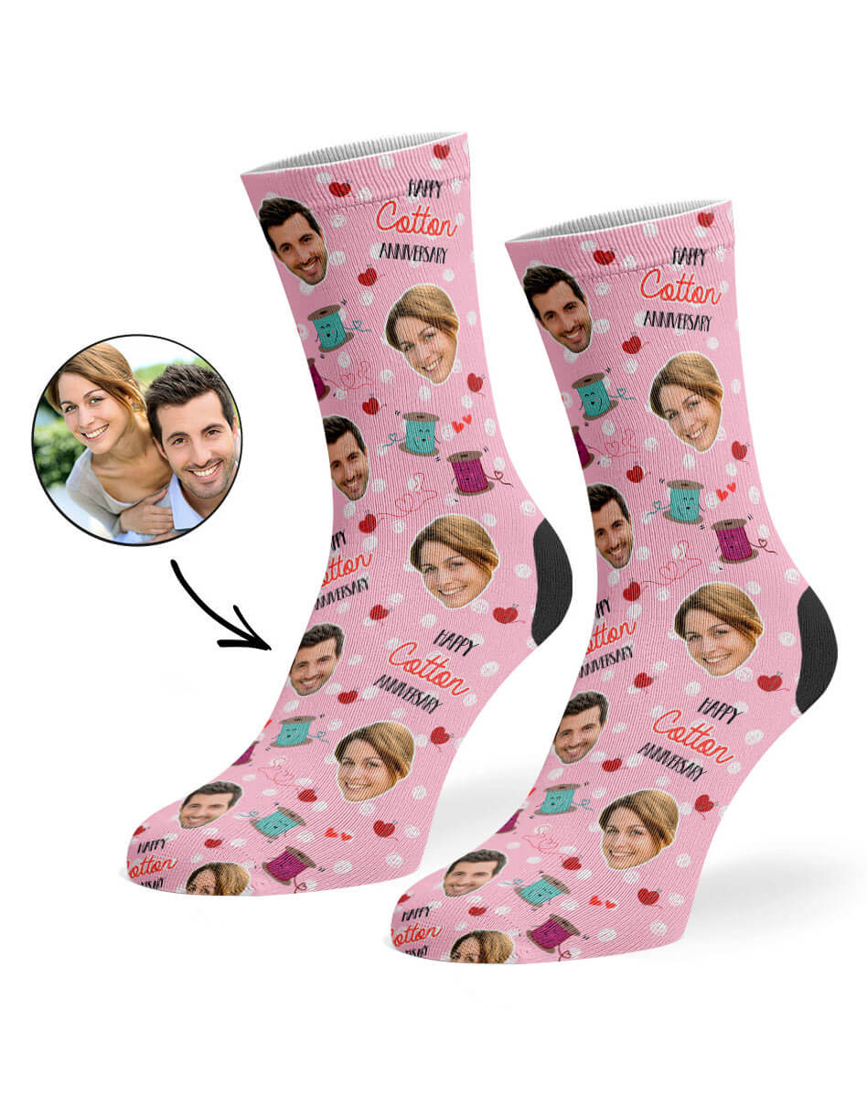 Cotton Anniversary Photo Socks
