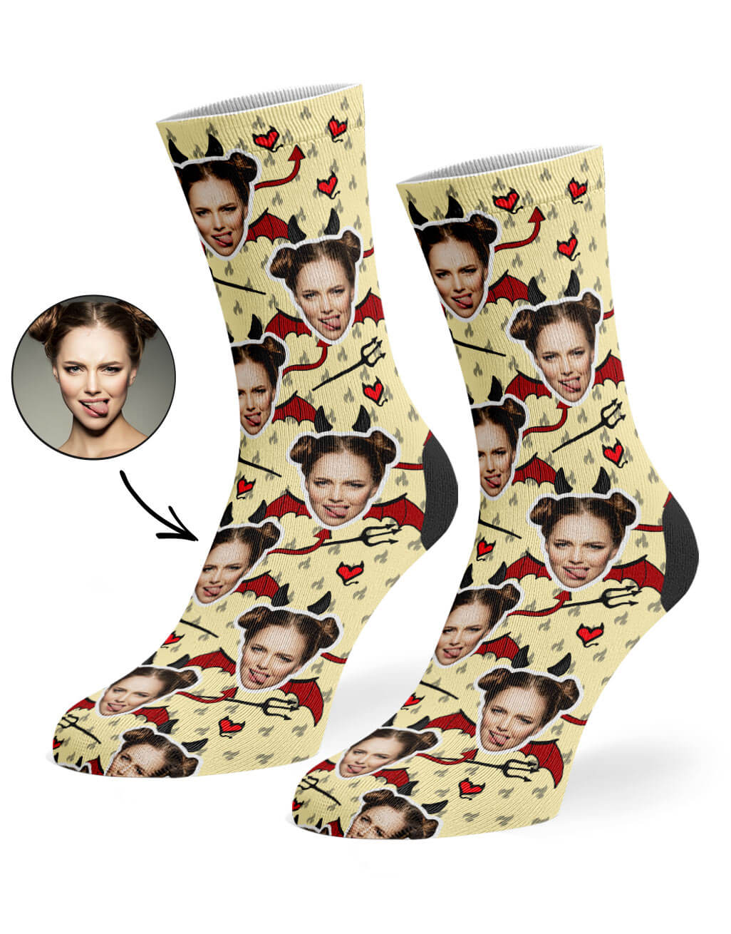 Custom Devil Face Socks