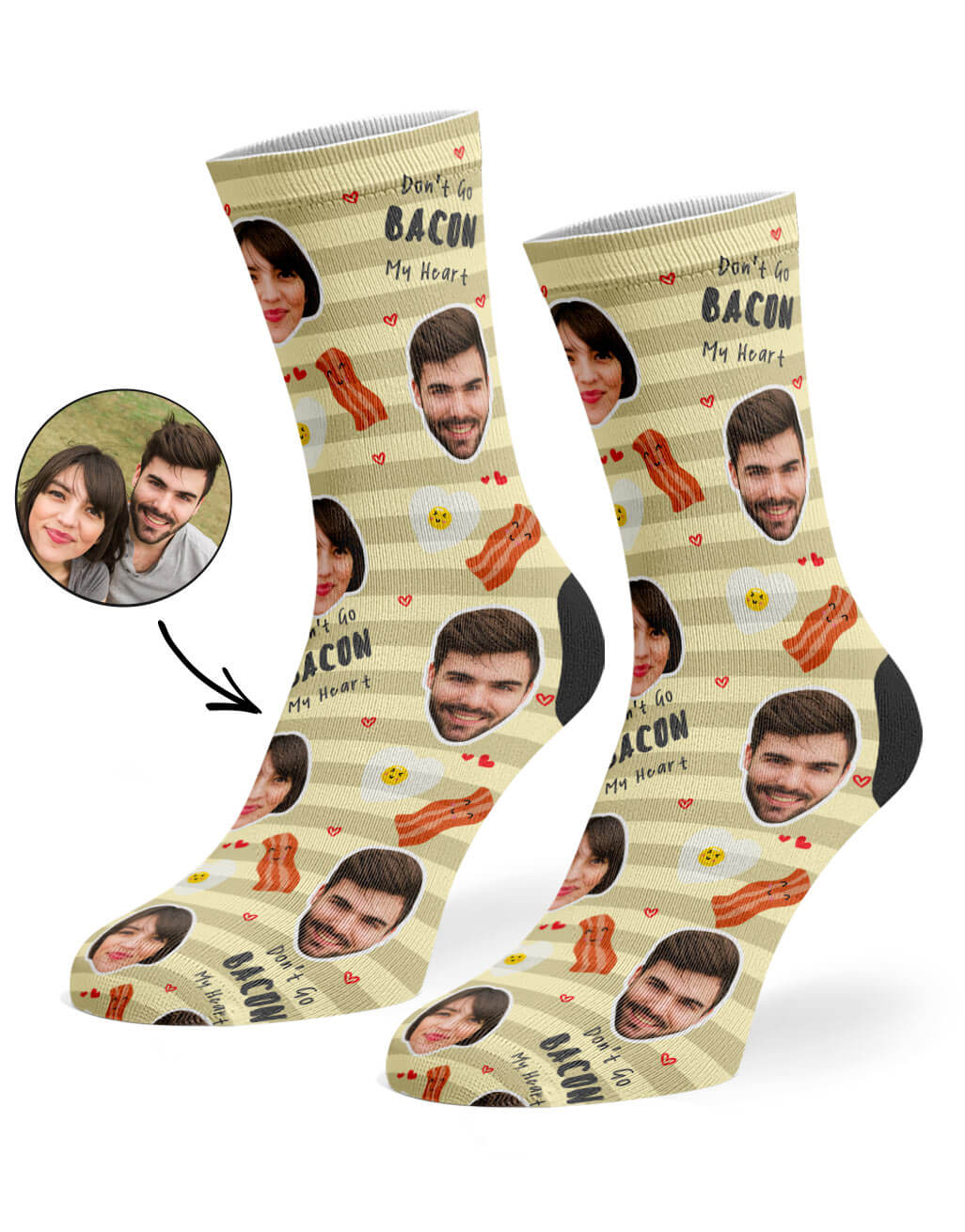Don't Go Bacon My Heart Valentines Socks