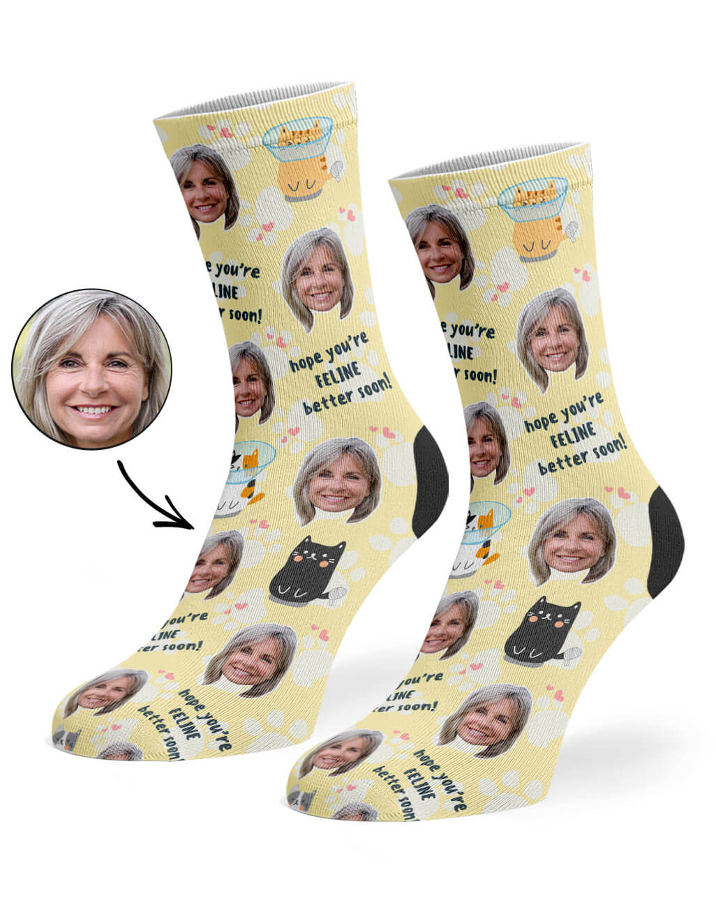 Custom Feline Better Soon Socks