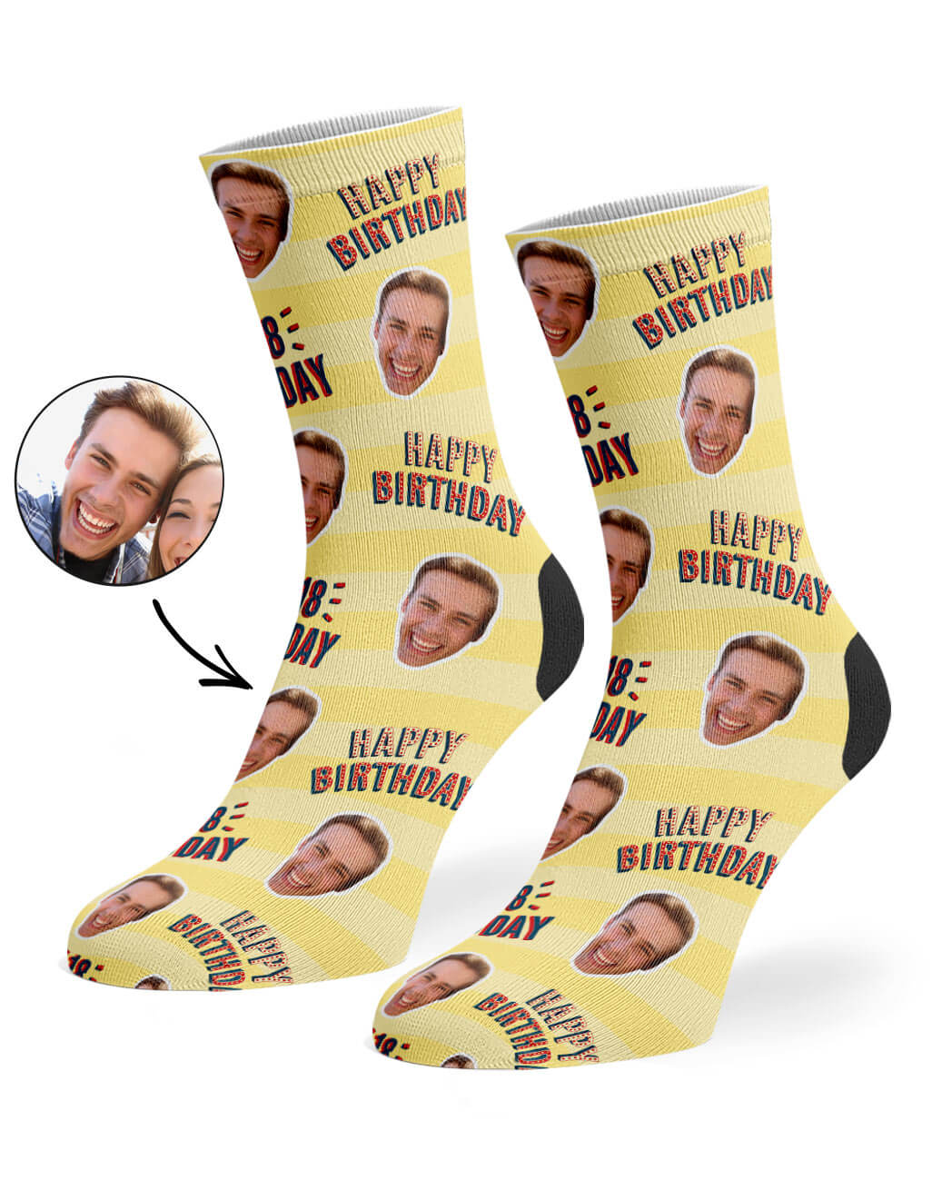 Happy 18th Birthday Photo Socks
