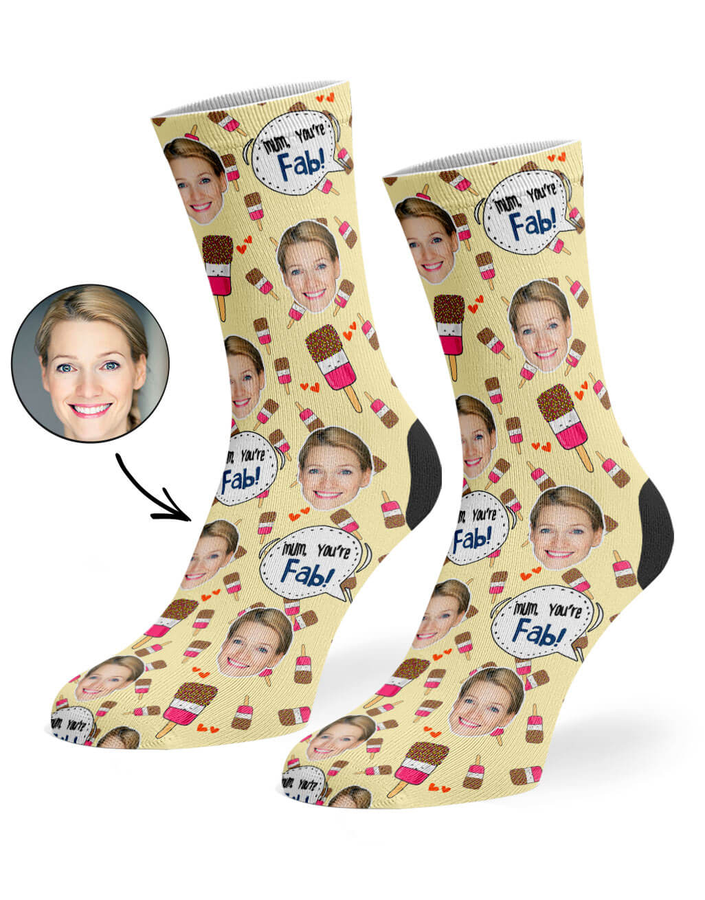 Mum You're Fab Face Socks