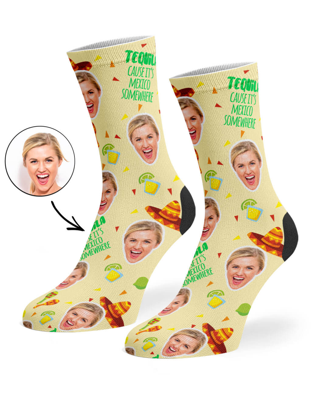 Custom Photo Tequila Socks