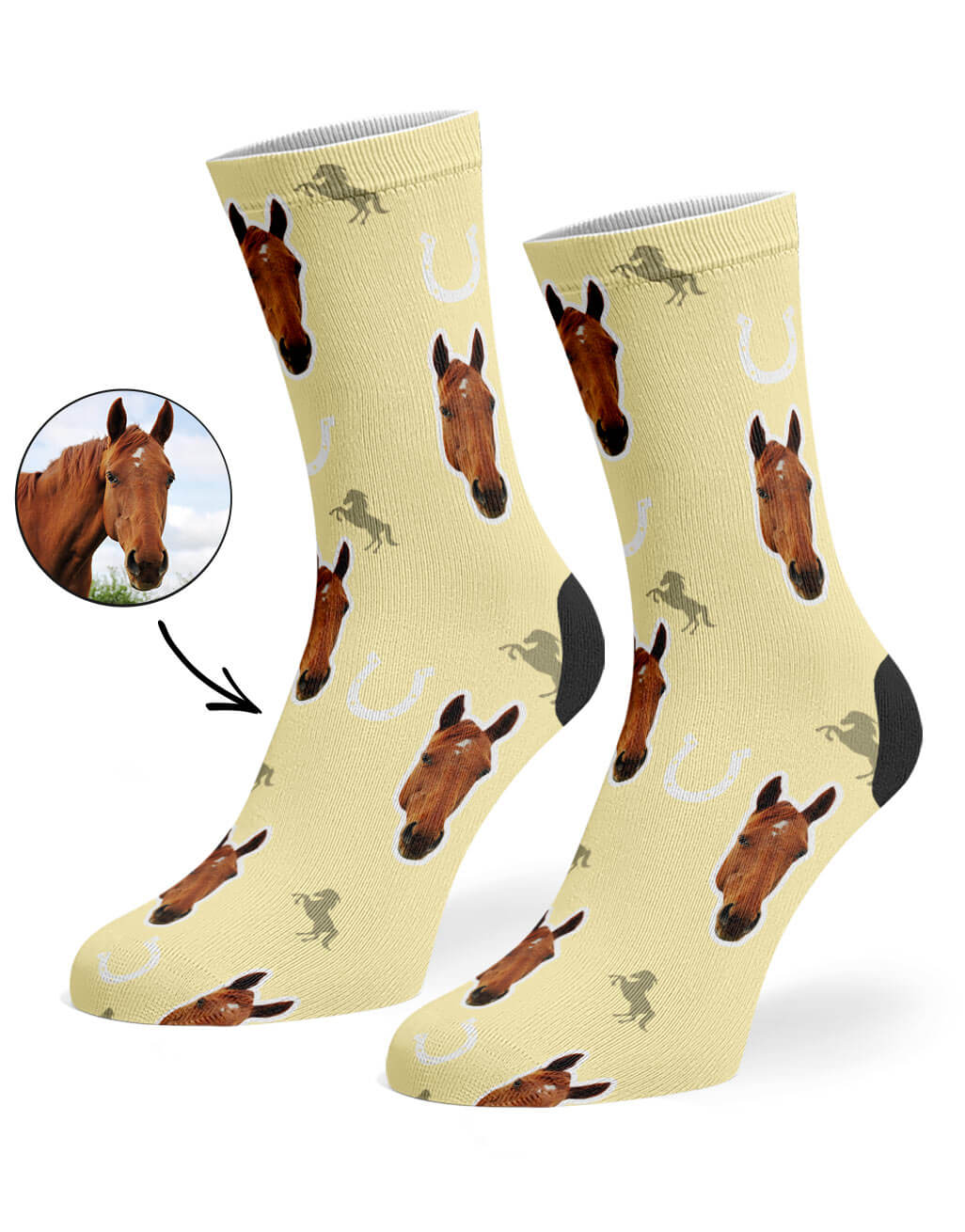 Your Horse On Cream Socks