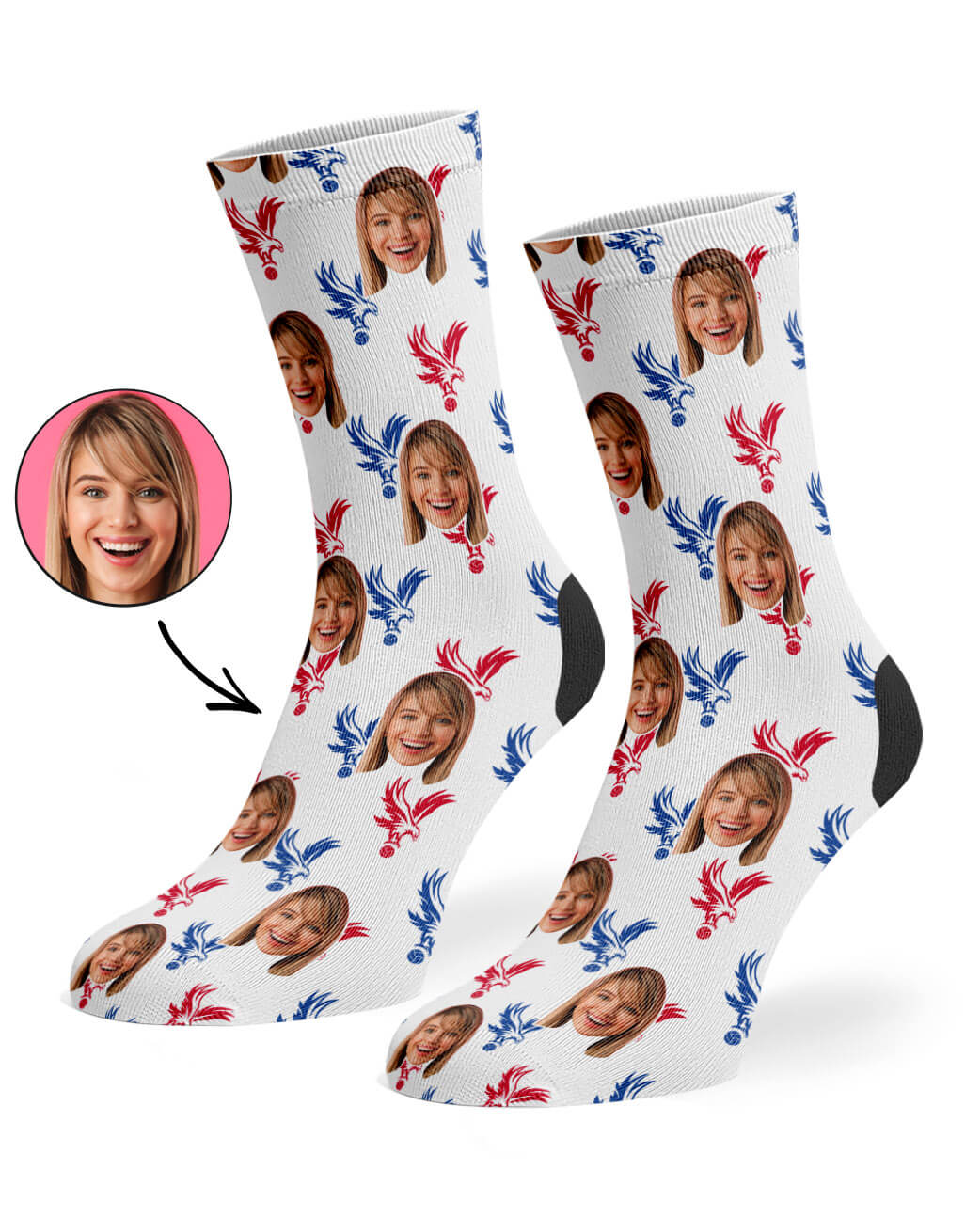 Crystal Palace Pattern Face Socks