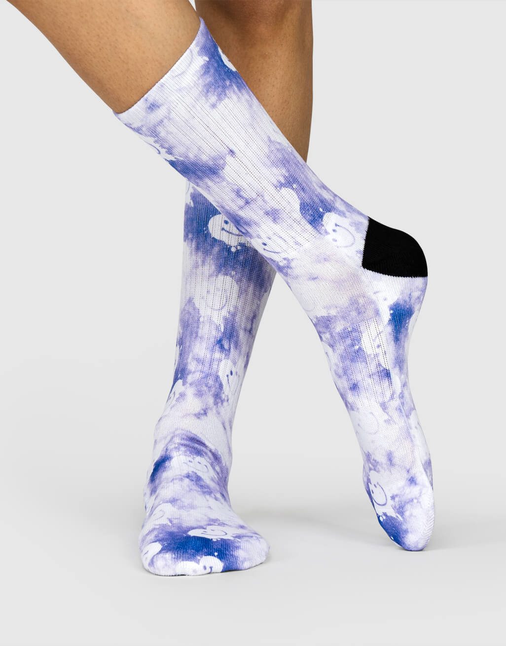 Purple Smiley Tie Dye Socks