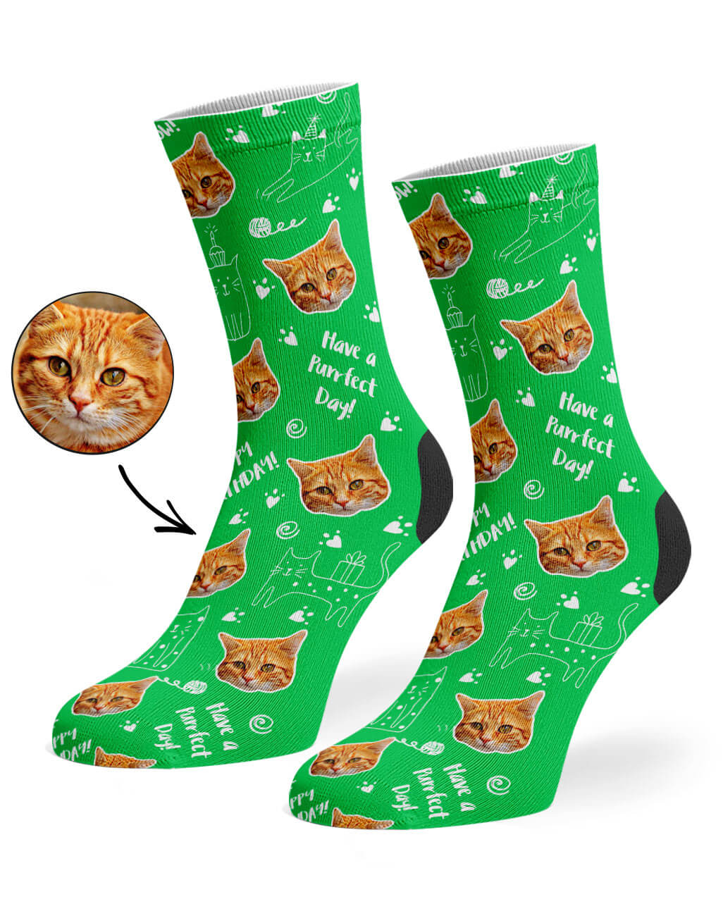 Custom Birthday Cat Socks
