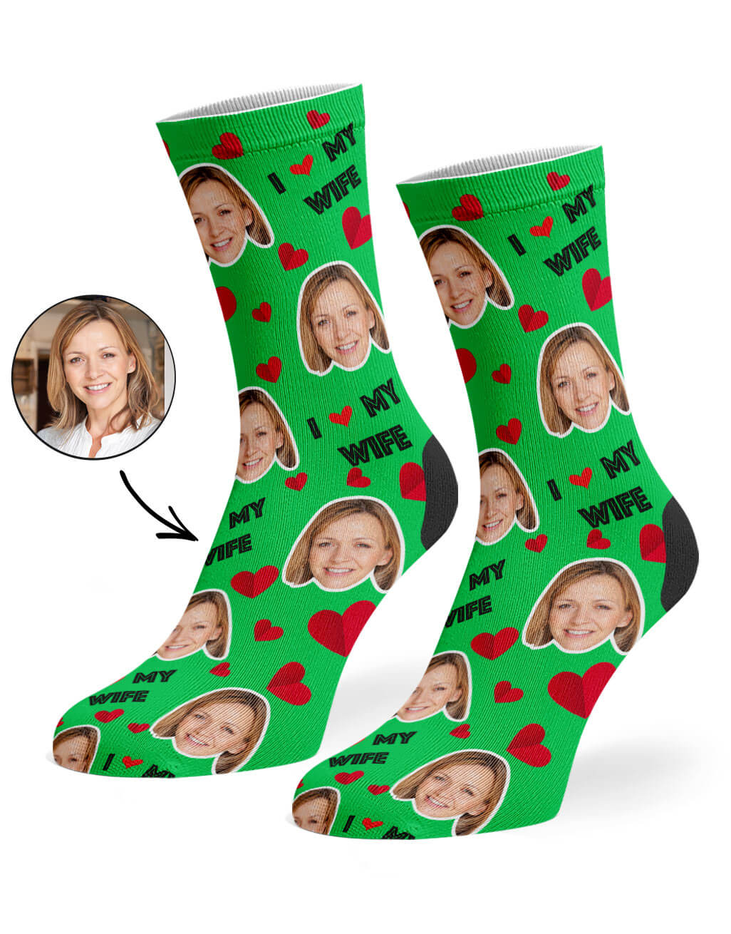 Custom I Love My Wife Socks
