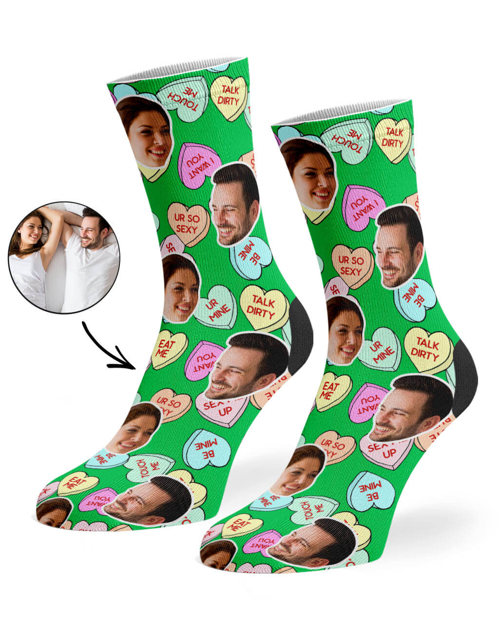 Valentines Naughty Love Hearts Socks