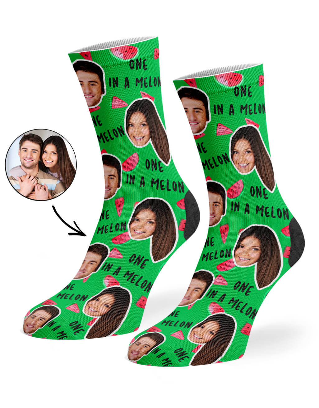 One In A Melon Photo Socks