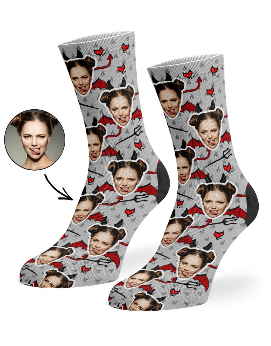 Customisable Devil Face Socks