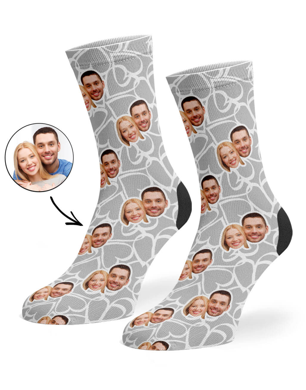Unique Doodle Hearts Socks